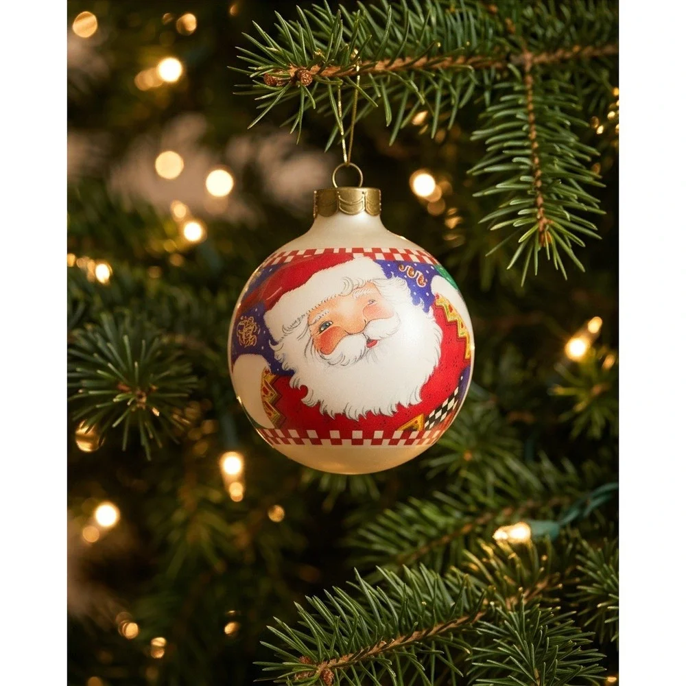 Hallmark Keepsake 1995 Mary‎ Engelbreit Santa Glass Ball Ornament QX2409